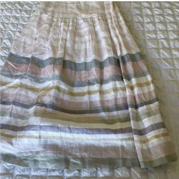 Mara Hoffman linen drop waist stripe midi linen dress - Picture 6 of 10